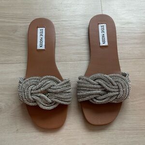 Steve Madden Silver and Tan Women's Sandals